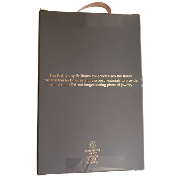 Believe By Brilliance Fine Silver Plated Cubic Zirconia Linear Drop Earrings - Picture 4 of 5